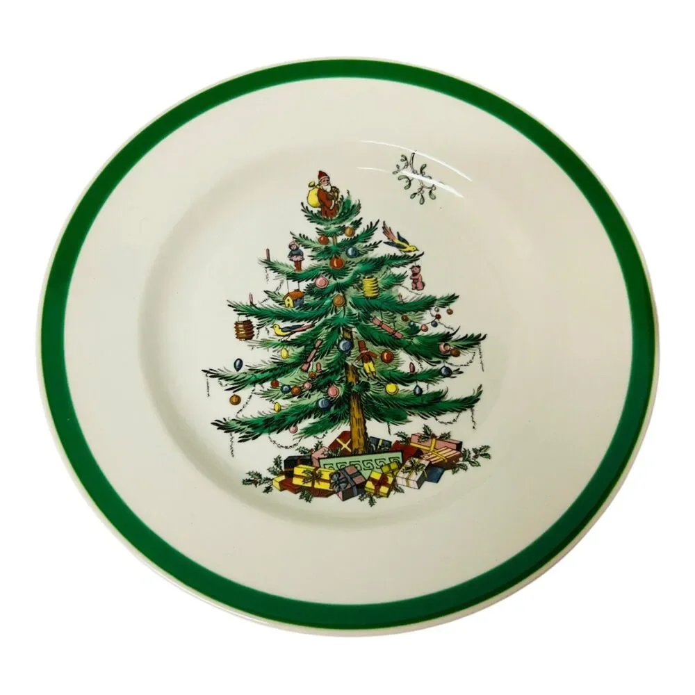 Spode Christmas Tree Stoneware 3 Pc Set Dinner‎ Saucer Plate Bowl NO MUG Box